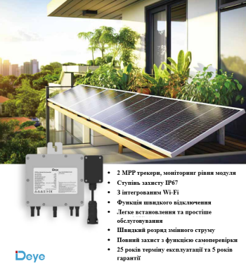 Переваги мережевого мікроінвертора Deye SUN-M100G4-EU-Q0 