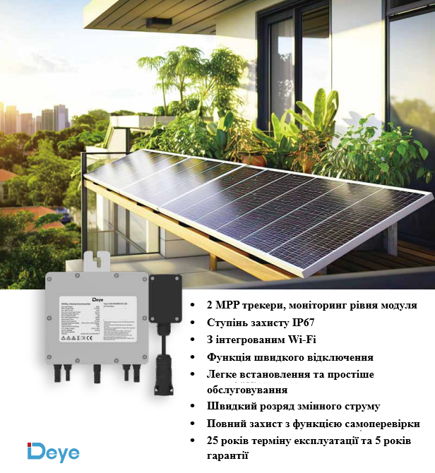 Преимущества сетевого микроинвертора Deye SUN-M100G4-EU-Q0 