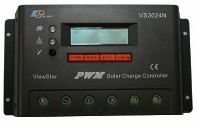 Программируемый фотоэлектрический контроллер заряда ViewStar VS3024N (30А, 12/24Vauto, PWM, LCD)